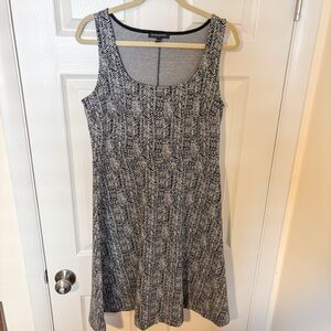 Banana Republic Dress Black White Geometric Herringbone Sleeveless Dress - L